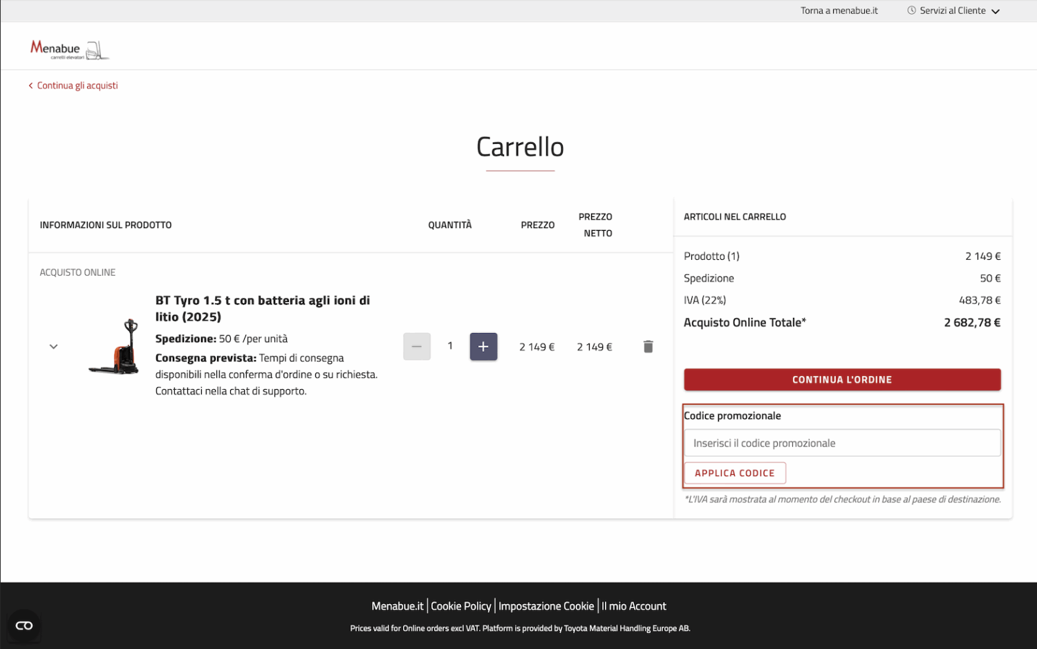 Transpallet elettrico Modena